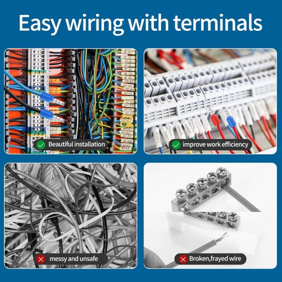 LEYDEN®  Wire Ferrules Terminals Kit,  Wire Insulated Cord Pin Ends Terminals for Electric, Industrial, Chemical Industry