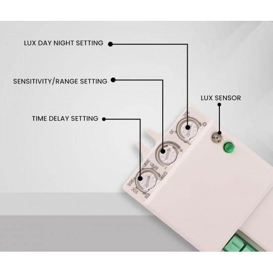 LEYDEN® Microwave/Radar motion Sensor Occupancy Motion Detector Small Sq Shape  (Plastic, White) 1 Year Warranty