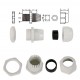 LEYDEN® PG7 Plastic Adjustable IP68 Waterproof Polyamide Cable Glands Plastic Nylon Adjustable Wire Gland White (100Pcs)