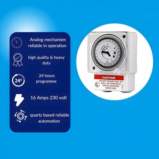 LEYDEN® SL-189 230VAC Analog Quartz Timer SwitchDIN Rail Mounted Timer Switch Dial Type