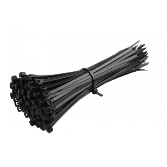 Cable Ties 300mm x 3.6mm Black Cable Plastic Tie Wraps Zip Strong PACK OF  100