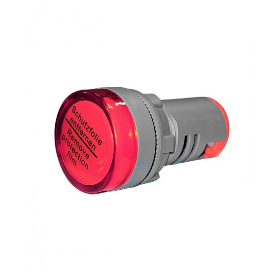 LEYDEN® 12-220V AC/DC Multiple Voltage  LED Round Indicator 22mm Panel Mount LED Indicator Pilot Signal Light Lamp (RED)